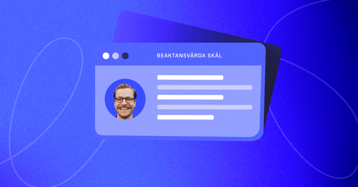 Illustration som ska visa på ett kort med information om beaktansvärda skäl.
