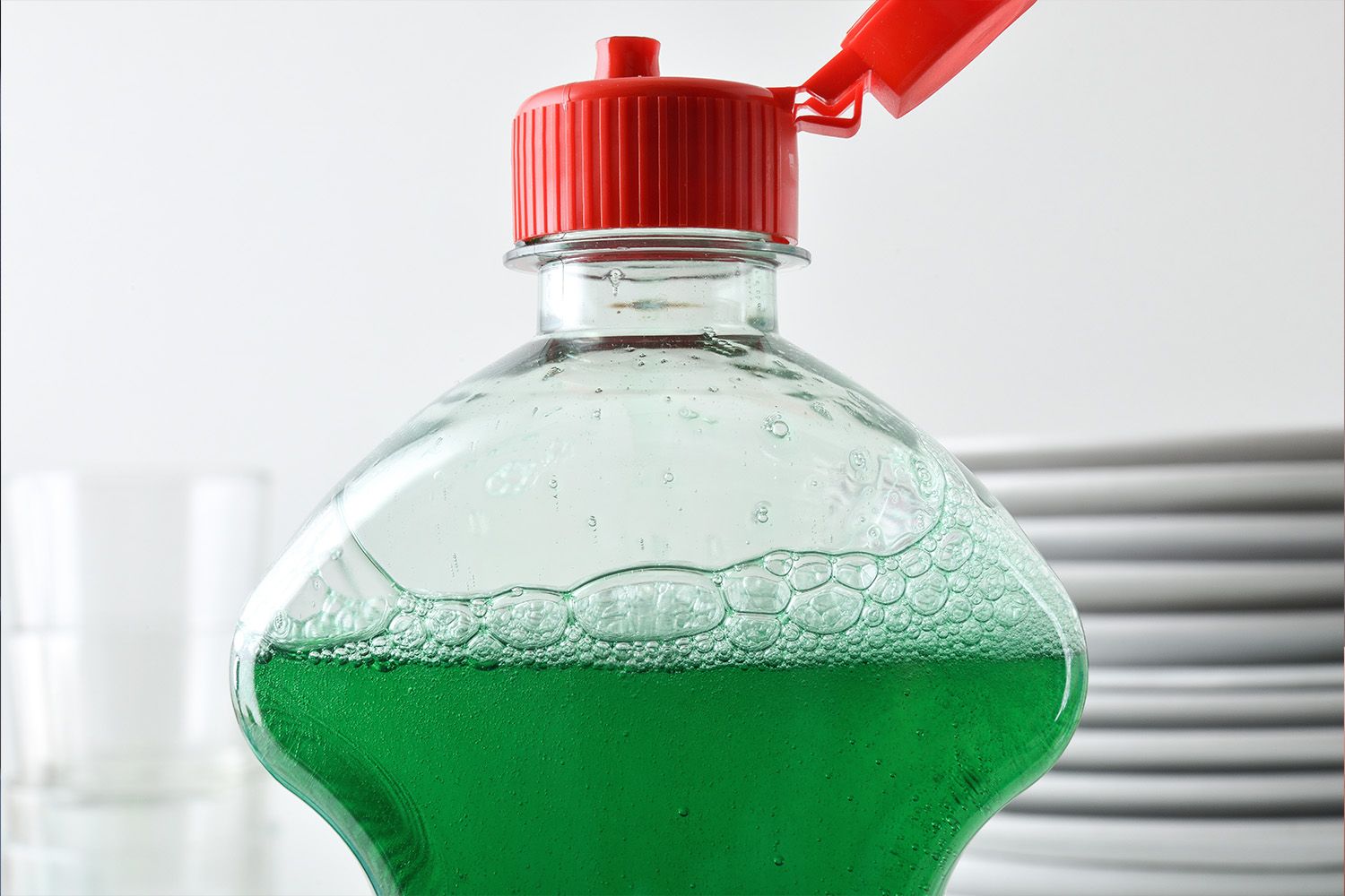 Närbild på diskmedel, ett effektivt sätt att rengöra micron.