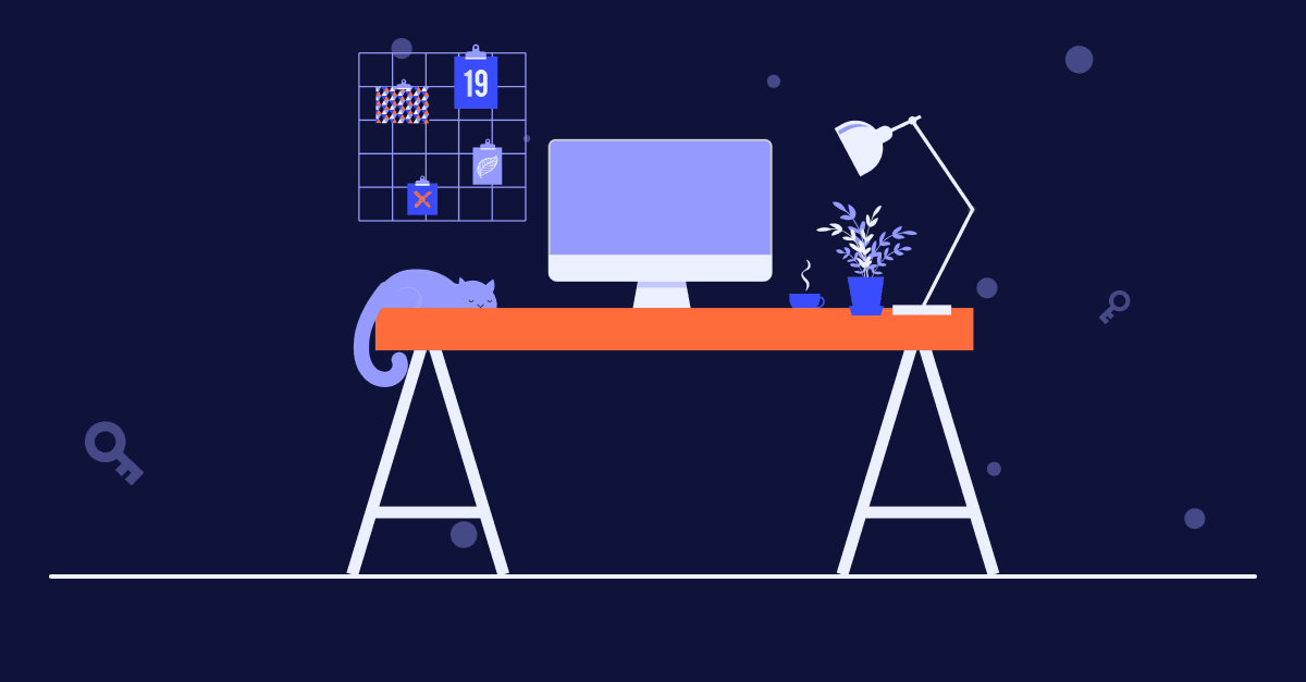 Illustration som visar ett hemmakontor