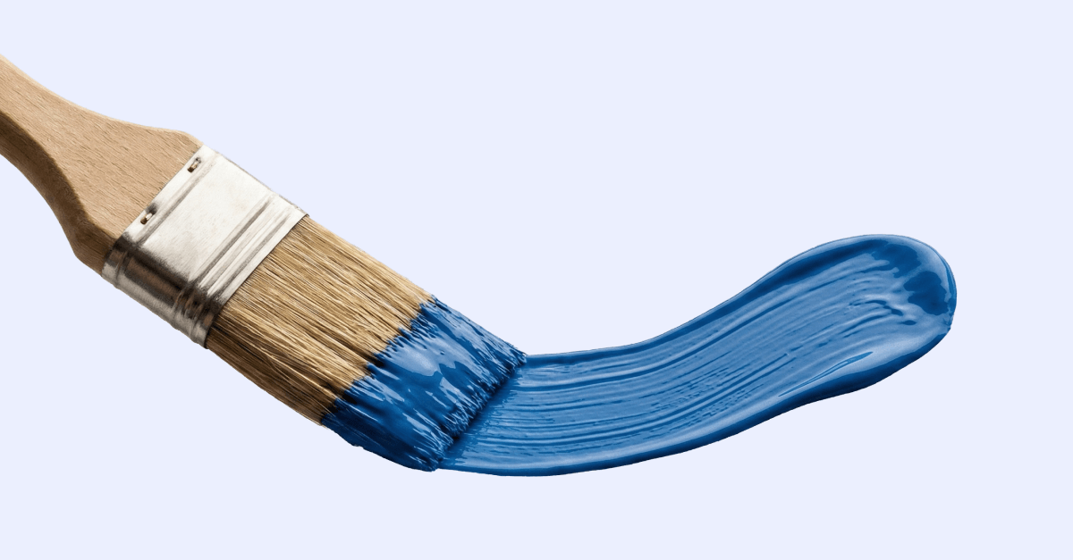 En bild på en pensel med målarfärg.