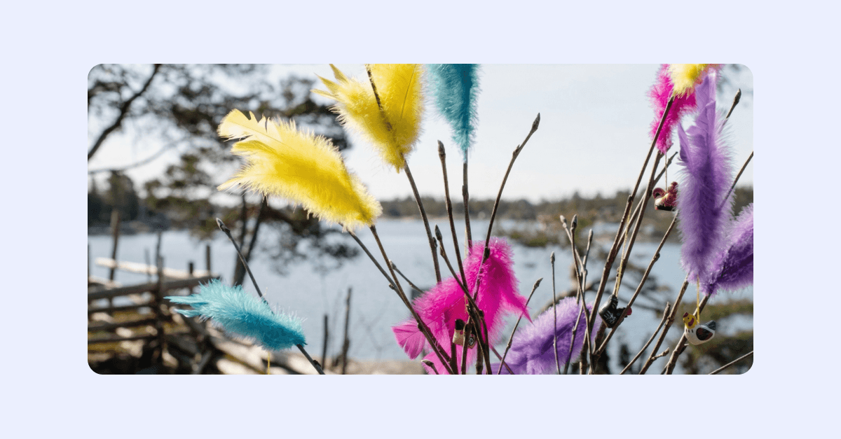 Bild på påsk pyntat påskris.