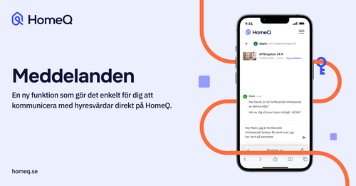 Grafik som visar den nya Meddelande-funktionen på HomeQ