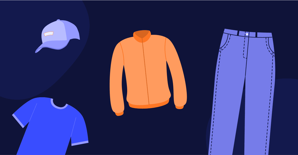 Illustration på klädesplagg.